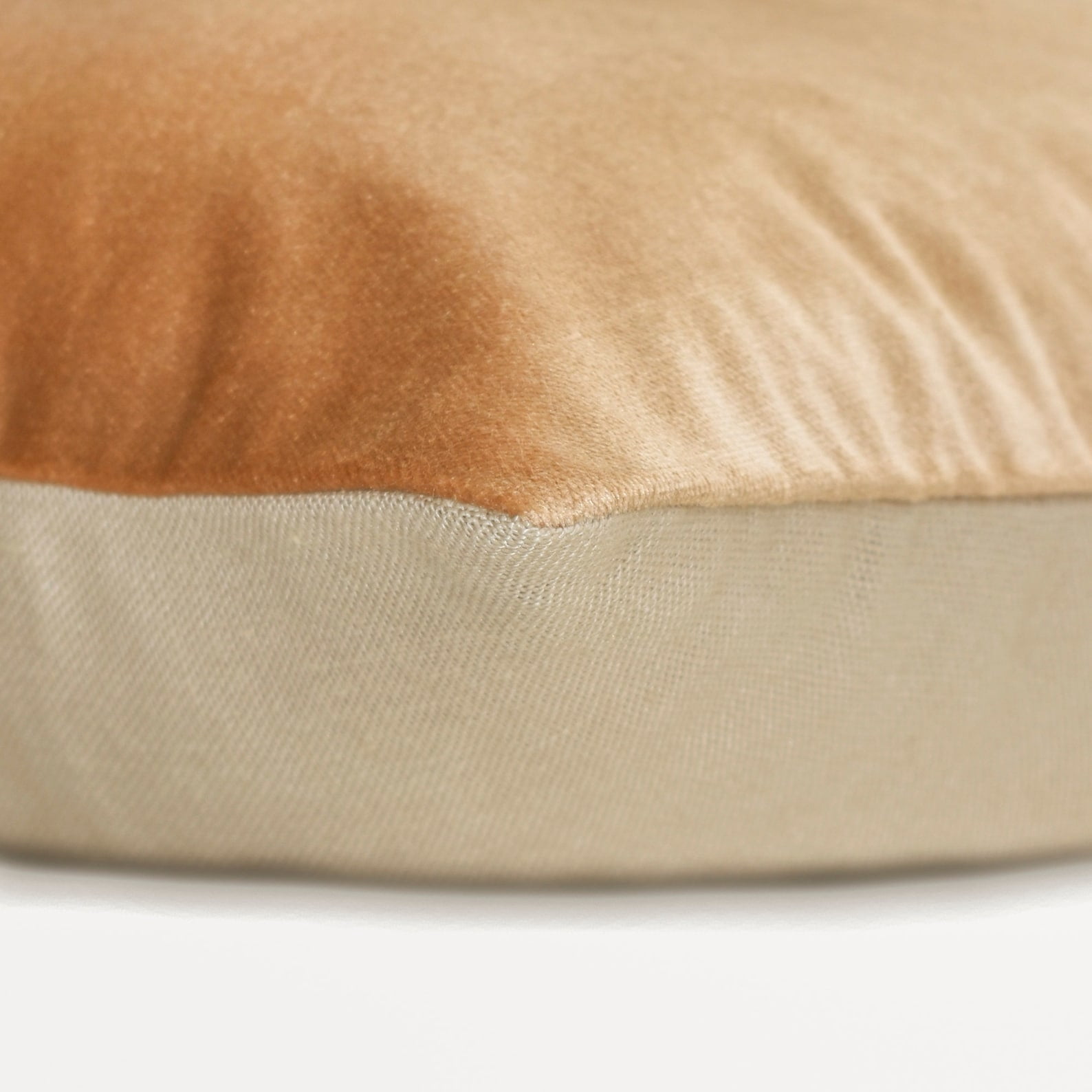 The HomeCentric Decorative Beige Pack of 2, 12"x26" (30x65 cm) Lumbar Pillow Cover, Velvet & Linen Solid Color Block Oblong Pillow, Patchwork Pattern Modern Style - Velutinous Beige
