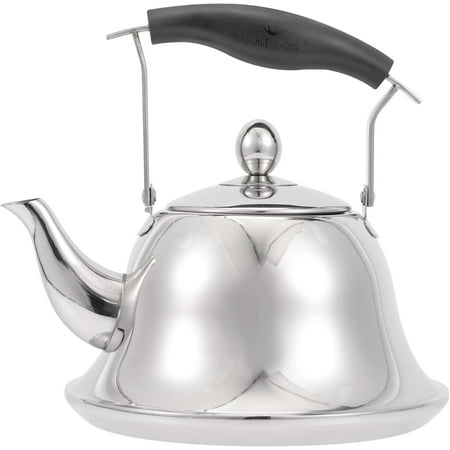 

ERINGOGO 2L Whistling Tea Kettle Stovetop Stainless Steel Teapot Water Kettle with Removable Tea Infuser Mirror Polished Retro Tea Maker for Gas Induction