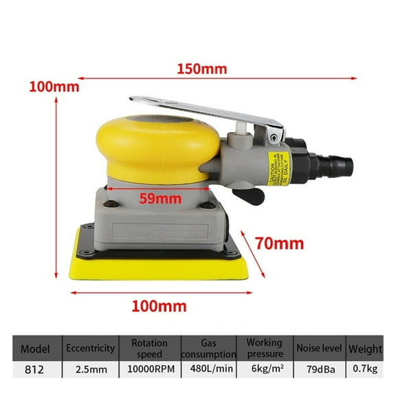 Pneumatic Orbital Rectangular Sander Square Air Sander Pad Grinder Polisher Sanding Tool Jitter Bug Sanders