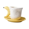 thumbnail image 3 of Juego de taza y platillo de porcelana, novedoso, taza de capuchino suave, taza de té, café de cerámica Banana, 3 of 9
