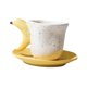 thumbnail image 3 of Juego de taza y platillo de té de porcelana, taza de té, linda y suave taza de café de cerámica Banana, 3 of 9