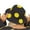 Black and yellow 1, variant on Crochet Star Floral Pattern Bucket Hat Multi-color Wide Brim Bucket Hat Skin-friendly Fisherman Cap for Travel Shopping