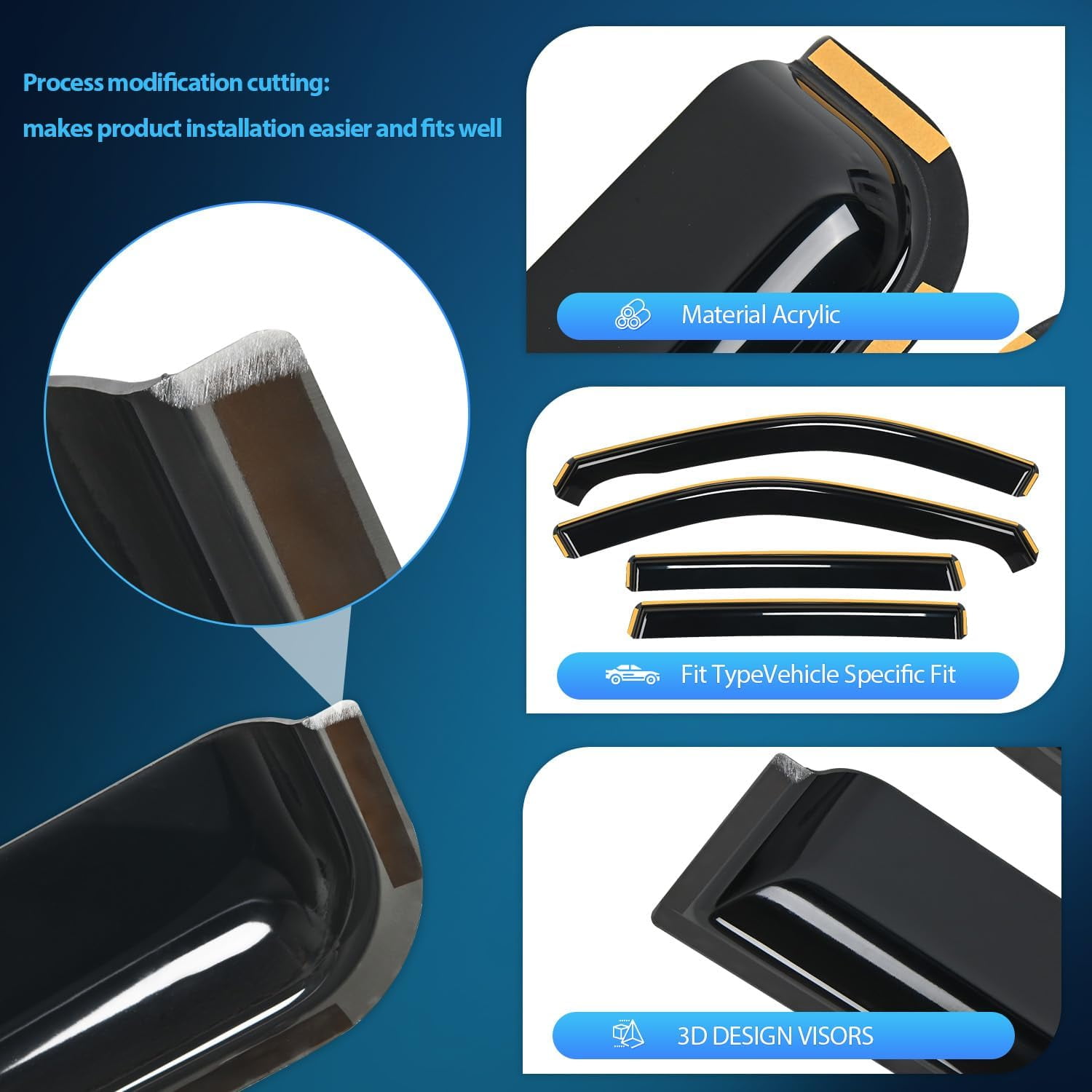 Nilight 4Pcs Window Visors Compatible with Honda CR-V (CRV) 2023 2024 Vent Window Visors,Rain Guards Acrylic