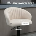thumbnail image 6 of Homiyad Modern Upholstered Adjustable Barstools with Swivel Seat, Linen Touch Fabric, Steel Frame, Footrest, ‎Beige, 6 of 8