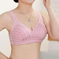thumbnail image 5 of Gymayou Women Cotton Wireless Bra Breathable Print Wide Strap Bralette V Neck Comfort Full Coverage Everyday Bra White L, 5 of 8