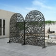thumbnail image 2 of 72"x47"x16" Outdoor Privacy Screen with Stand Metal Balcony Decorative Screen,Black, 2 of 5