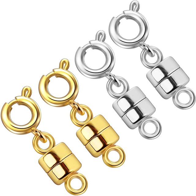 Cierres y cierres magnéticos para collares, cierre convertidor de pulsera chapado en oro y plata de 18 quilates, adecuado para collares, extensor de cadena