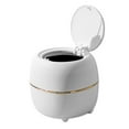 thumbnail image 4 of tredstone Trash Can Round Storage Bucket Office Desktop Waste Bin Plastic Kitchen Garbage Organizer with Lid, White, 4 of 8