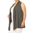 thumbnail image 3 of Women's Plus Size Open Front Sleeveless Vest Loose Fit Casual Solid Office Wear, 3 of 4