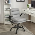 thumbnail image 2 of VECELO Ergonomic Office Chair, PU Leather Thick Padding Swivel Executive Computer Desk Chair With Upholstered Flip-Up Arms, Gray, 2 of 10