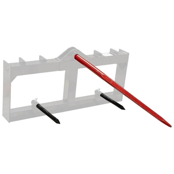 39" Hay Bale Spear 3000 lbs Capacity & 2 Pack 17" Black Powder Coated Stabilizers Spears - Bale Spike Quick Attach Red Powder Coated Bale Forks for Tractors & Loaders