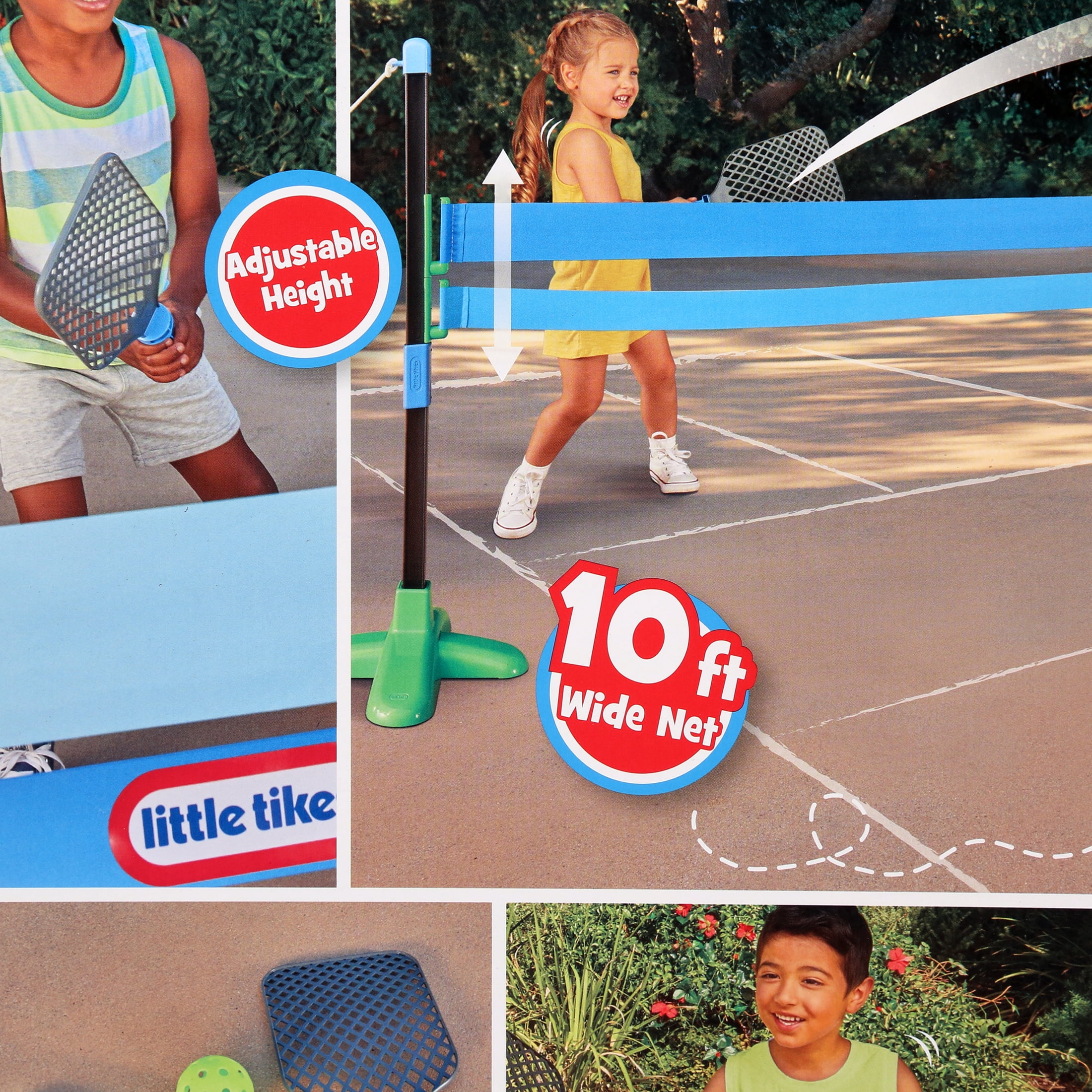 Little Tikes TotSports Pickleball Set, Includes 2 Paddles, 2 Balls, & Net, Ages 3+, Blue