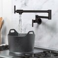 thumbnail image 2 of Feetron Waterfall Black and Bronzel Wall Mounted Two-Handle Faucet, 2 of 9