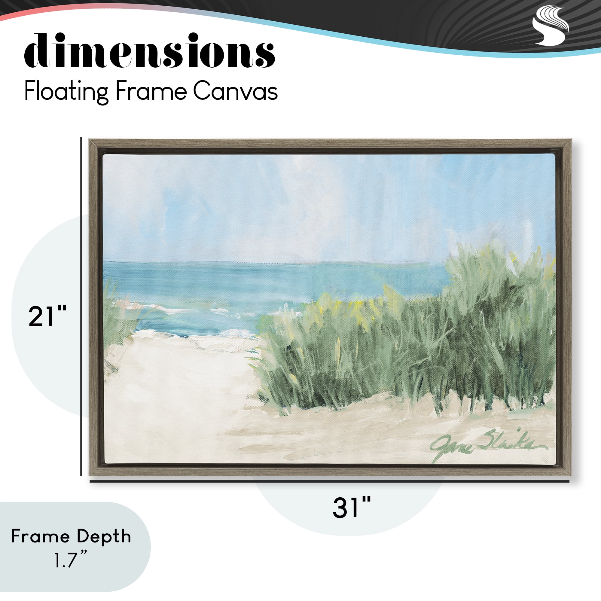 Stupell Industries Soothing Beach Day Brown Framed Floater Canvas Wall Art, design by Jane Slivka