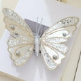 thumbnail image 4 of chaungfeng Glitter Mesh Butterfly Ornament, Double-Layer Butterfly Christmas Tree Decoration, Silver Hollow Design, for Gift, Display, Holiday, 4 of 6