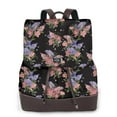 thumbnail image 1 of Xecao Bouquet Pattern Women's Leather Backpack for School, Work, Travel - Stylish PU Leather, Spacious Design, Zipper Closure, 1 of 4