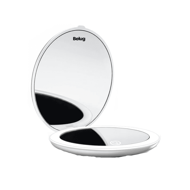 Espejo Con Led Luz Recargable Para Maquillaje Portátil 1x2x Belug Blanco