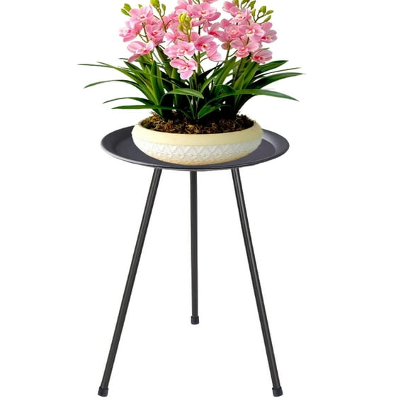 ZEECER Plant Stand, 20'' Tall Plant Stand Indoor Outdoor, Rust-proof Small Patio Table Round Metal Side Table, Multi-role Plant Table Stool Small Outdoor Side Tables for Patio Garden Home Decor
