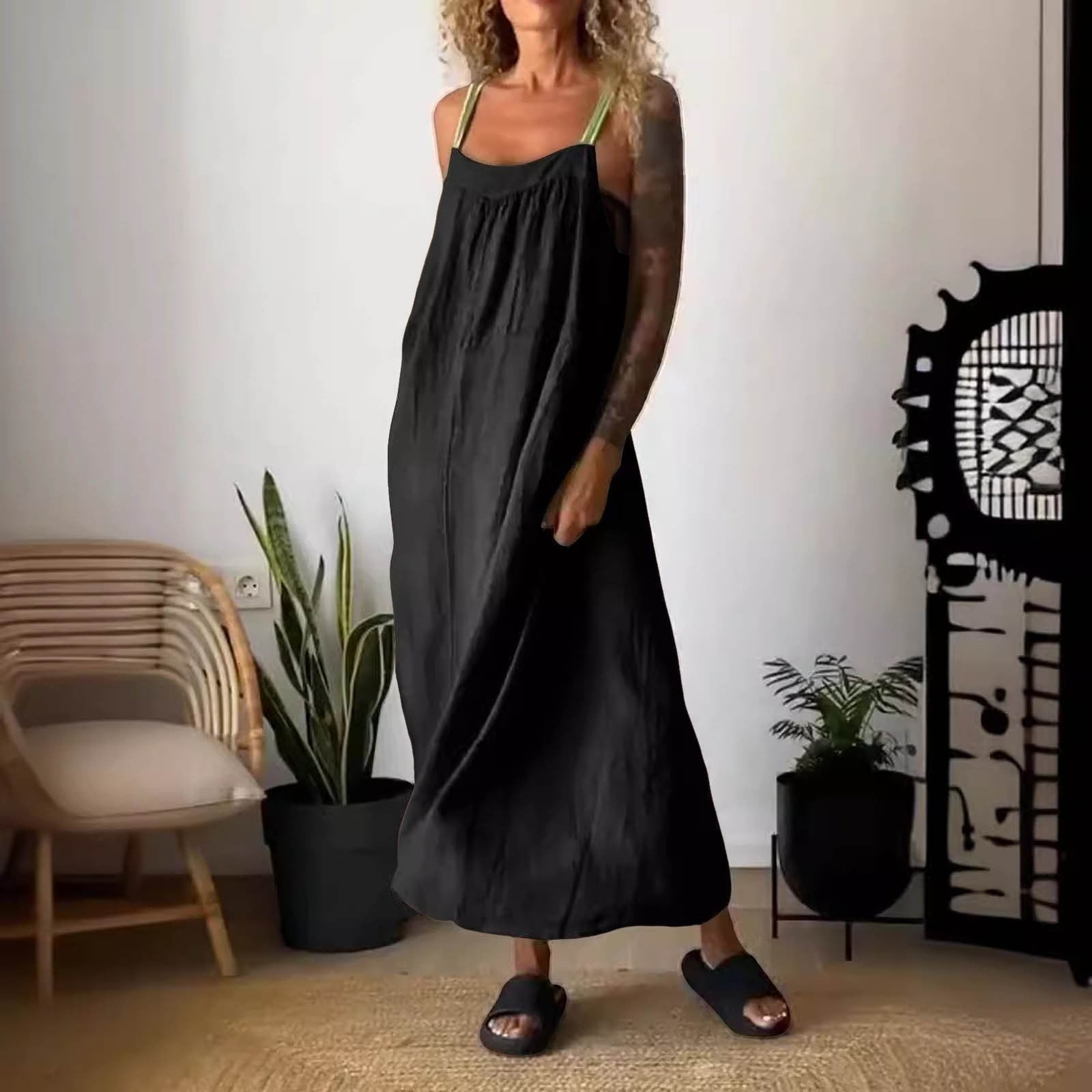 sachin and babi light blue dress Newshows Women's Summer V Neck Spaghetti Strap Sleeveless Casual Split Long  Maxi Wedding Guest Dress Black,S : Amazon.co.uk: Fashion