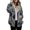 Navy, variant on Women's Fashionable Casual Zippered Hooded Floral Printed Drawstring Furry Sweatshirt Jacket, Botanical Print Style,Cyan,L