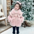 thumbnail image 2 of Plush Decoration 1 Pc Exquisite and Lovely Girl's Thick Faux Fur Coat with Pink Color Added Fur, Winter Clothing with Cotton Coat, 2 of 9