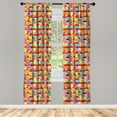 thumbnail image 3 of Ambesonne Urban Curtains, Colorful Houses, Pair of 28"x63", Multicolor, 3 of 5