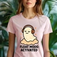 thumbnail image 5 of Float Mode Activated Graphic Tee Funny Ghost Headphones Shirt, Light Pink, Size 2XL, 5 of 6