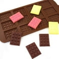 thumbnail image 2 of 2 Pieces 12 Cavity Silicone Mold Mini Rectangle Waffle Mould Resuable Chocolate Break-Apart Tool, 2 of 8