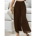 thumbnail image 6 of Weardear Palazzo Pants for Women Dressy Loose Fitting Wide Leg Pants Elastic Waist Chiffon Trousers with Pockets, 6 of 8