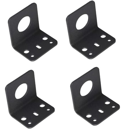 VANROUG 4 Pcs L-Bracket 1255 3/4 Hole Thick Steel Mobile Antennas Brackets for UHF VHF Coax NMO Antenna Mounts Cable Mobile Antennas (Black)