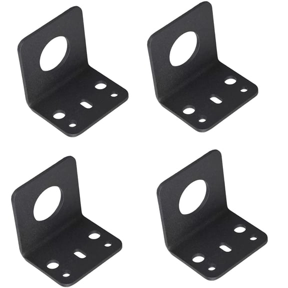 VANROUG 4 Pcs L-Bracket 1255 3/4 Hole Thick Steel Mobile Antennas Brackets for UHF VHF Coax NMO Antenna Mounts Cable Mobile Antennas (Black)