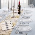 thumbnail image 5 of LIYH 210 Pcs Rolled Plastic Silverware Dinnerware Sets - Clear Disposable Heavyduty Plastic Disposable Plates for Wedding Party Silver Rimmed Cups 30 Guests, 5 of 8