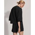 thumbnail image 3 of Bliwov Womens Two Piece Sets Summer Lounge Outfits 2 Piece Sweatshorts Fashion Tracksuit 3/4 Sleeve Trendy Athletic Clothing, 3 of 6