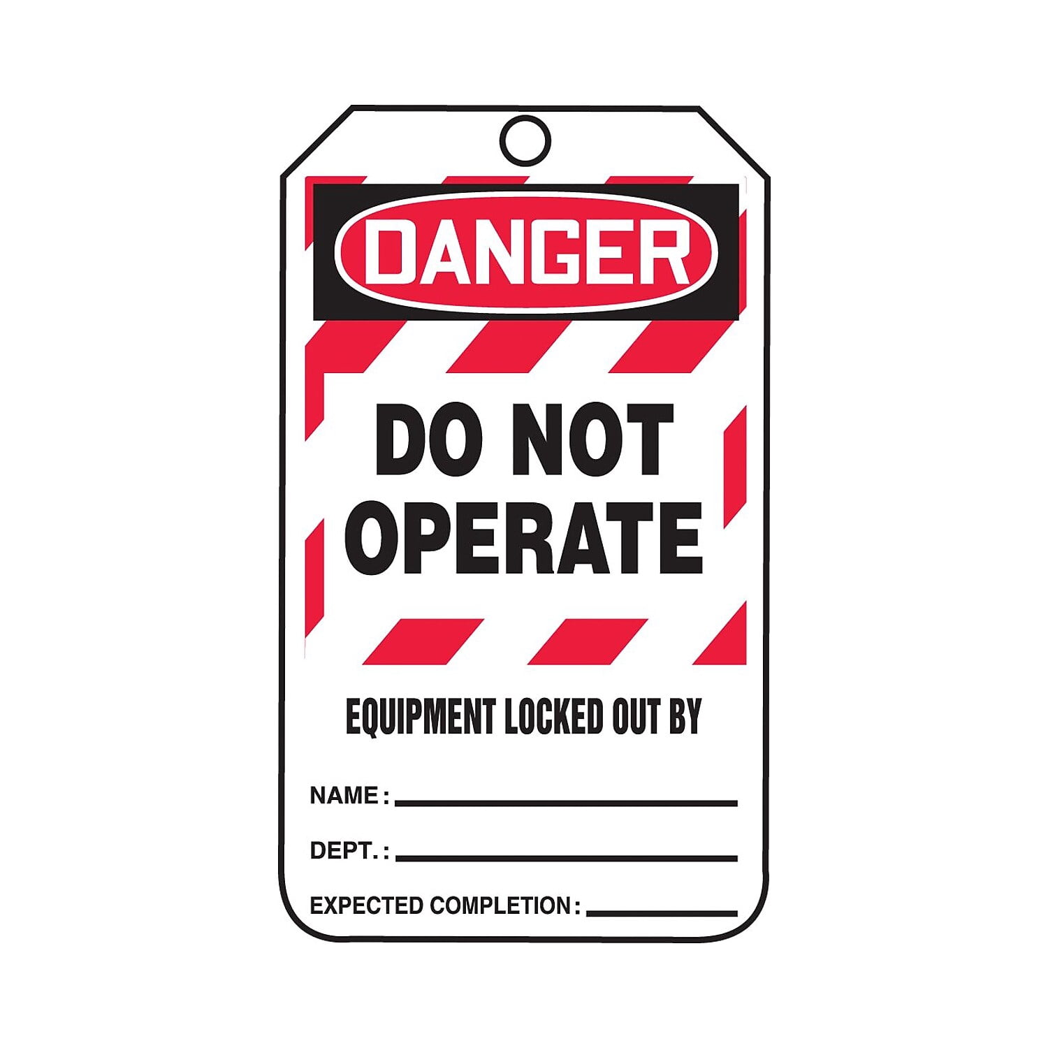 Accuform Signs 5 3/4" x 3 1/4" RP-Plastic Lockout Tag "DANGER..LOCKED OUT  BY" Red/Black On White - Walmart.com