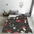 thumbnail image 5 of Honeii Fly Agaric and Flowers Print Fleece Blanket - Throw Blanket for Bed, Sofa, Couch, Camping, and Travel , Microplush Ultra Soft Warm Blanket-60"x50", 5 of 7