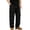 Black, variant on TKKCS Mens Cotton Cargo Pants Elastic Waist Straight Leg Relaxed Fit Casual Outdoor Work Pants with Multi Pockets Khaki L