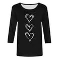 thumbnail image 4 of Ruimatai Women's Casual Printed Round Neck Three Quarter Sleeve T-Shirt Loose Fit Blouse Top for Comfortable Daily Wear, 4 of 5