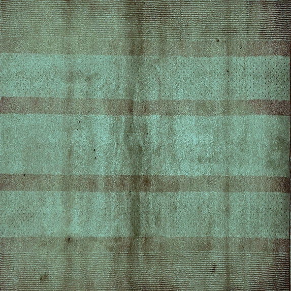 Ahgly Company Indoor Square Abstract Light Blue Modern Area Rugs, 4' Square
