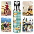 thumbnail image 5 of Water Bottles 20oz Straw Lid Wide Mouth Stainless Steel for School Sport Travel Cute Ducks on Plaid, 5 of 9