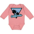thumbnail image 3 of Inktastic California with Triangle and Palm Trees in Blue Boys or Girls Long Sleeve Baby Bodysuit, 3 of 5