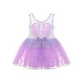 thumbnail image 4 of DPOIS Kids Girls Shiny Sequins Ballet Dance Tutu Dress Gymnastics Skirted Leotards Lavender 12, 4 of 7