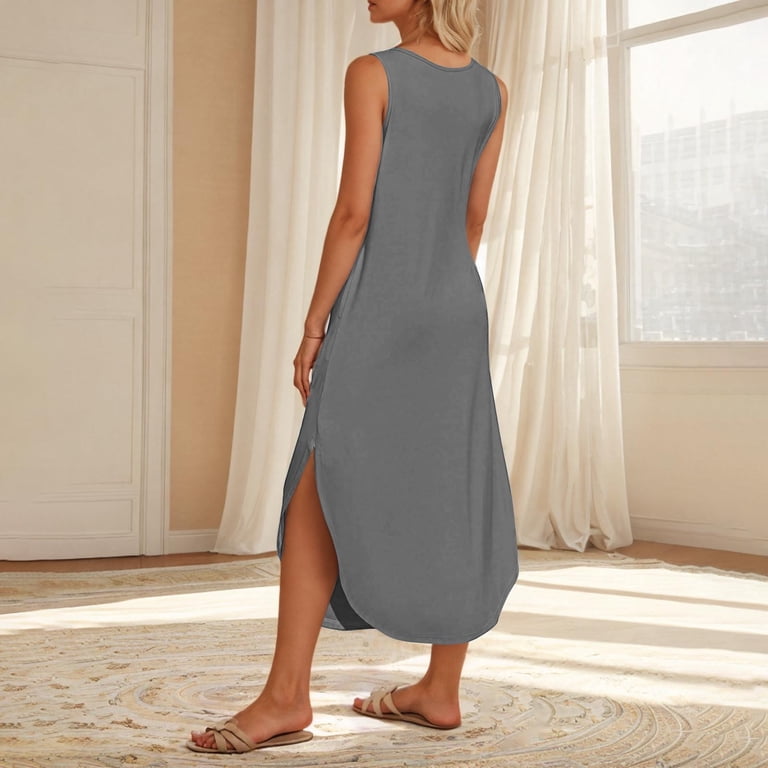 grey boho maxi dress Adeline Maxi Dress Grey / S
