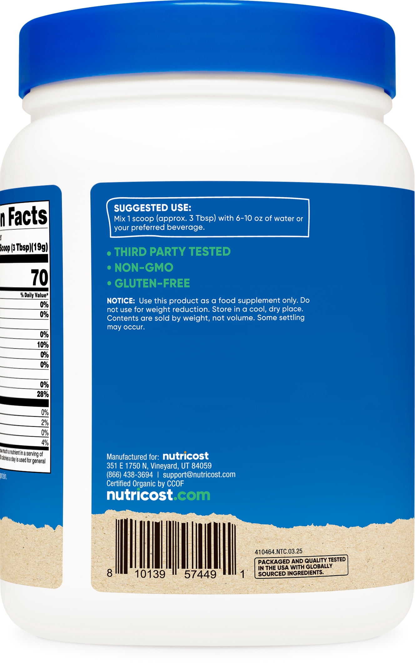Nutricost Organic Egg White Protien Powder (1LB) 25 Servings Per Container - GMO-Free, Gluten-Free