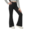 thumbnail image 5 of HAYIMI Kids School Uniforms Pants Girls Casual Solid Color Flare Pants Comfort Everyday Wear With Relaxed Fit Dressy Relaxed Fit Going out Trousers with Pockets Lightweight Back to School Slacks, 5 of 6