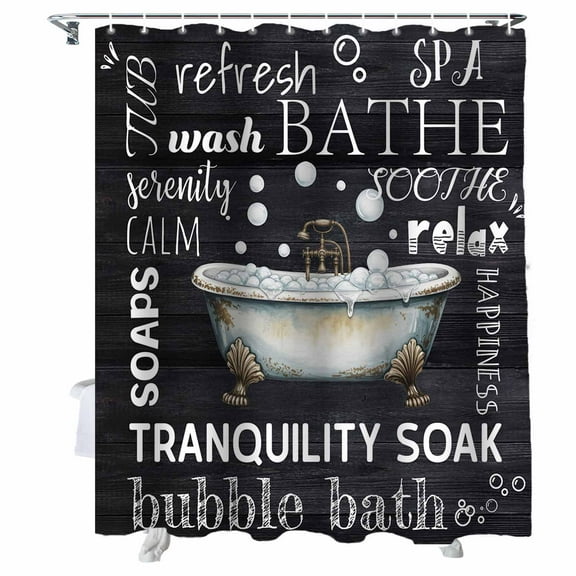 Shower Curtains Shower Bathtub Bath Curtain Vintage Style Waterproof Bathroom Shower Curtain Set with Hooks Decoration 72 x 72 Inches