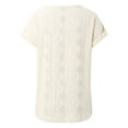 thumbnail image 6 of Women Summer Tops Women's Spring/ summer Solid Color V Neck Short Sleeve Button Loose T Shirt for Women Long V Neck T Shirts for Oversized Tops plus Size Shirt Athletic Long Sleeve under Beige L, 6 of 6