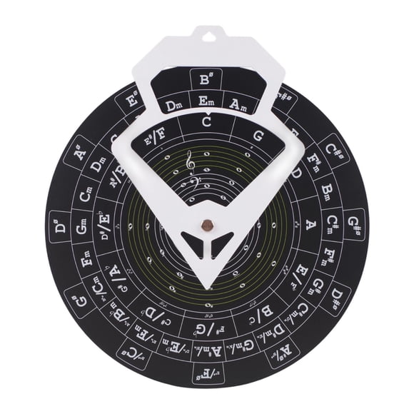 Yinanstore Melody Chords Tool Circle of Fifths Chords Wheel Teaching Teachers Professionals Beginner Piano Bass Round Music Melody Tool black