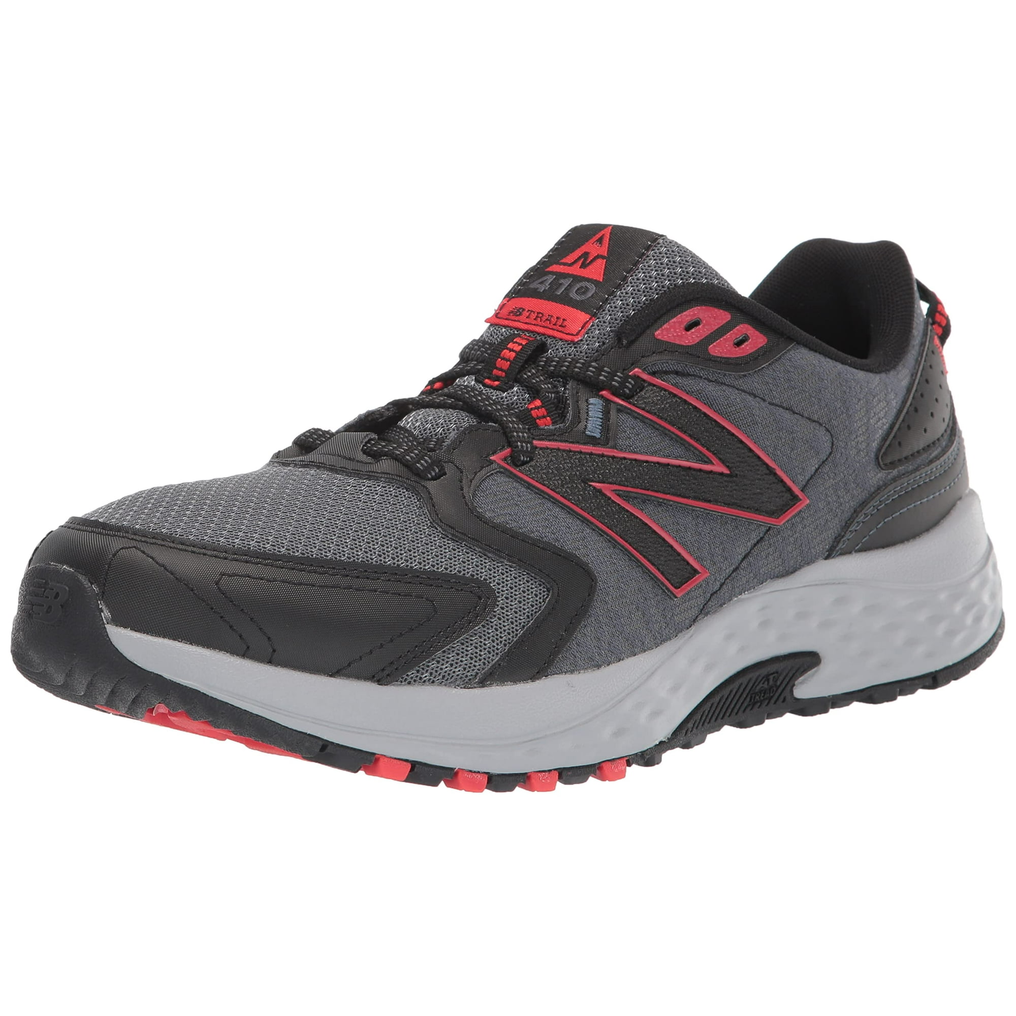 New Balance Men s 410 V7 Trail Running Shoe Ocean Grey Black Velocity Red 10 X Wide Walmart