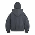 thumbnail image 4 of Lopecy-Sta Women's Winter Fleece-Lined Hoodie with Face Mask, Casual Loose Long Sleeve Zip Pocket Japanese Sweatshirt Pullover Gray M, 4 of 7