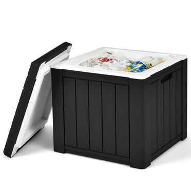 Costway 10 Gallon Ice Cooler w/ Built-in Handles and Detachable Lid Black